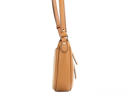 Michael Kors Michael Kors Dover Small Luggage Pebbled Leather Half Moon Crossbody Bag Purse