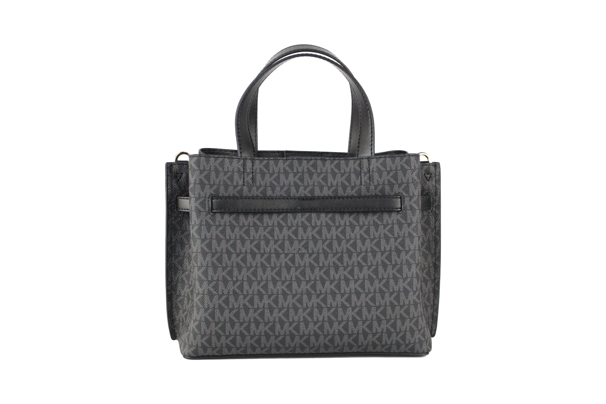 Michael Kors Michael Kors Emilia Small Black Signature PVC Satchel Crossbody Handbag Purse