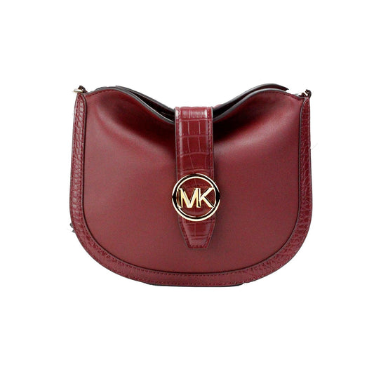 Michael Kors Michael Kors Gabby Small Dark Cherry Leather Foldover Hobo Crossbody Bag