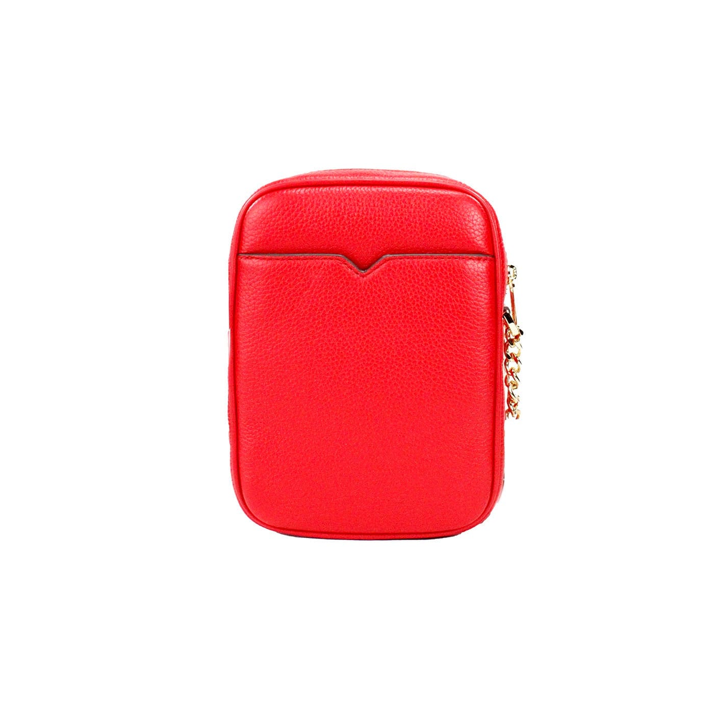 Michael Kors Michael Kors Jet Set Bright Red Pebbled Leather North South Chain Crossbody Bag
