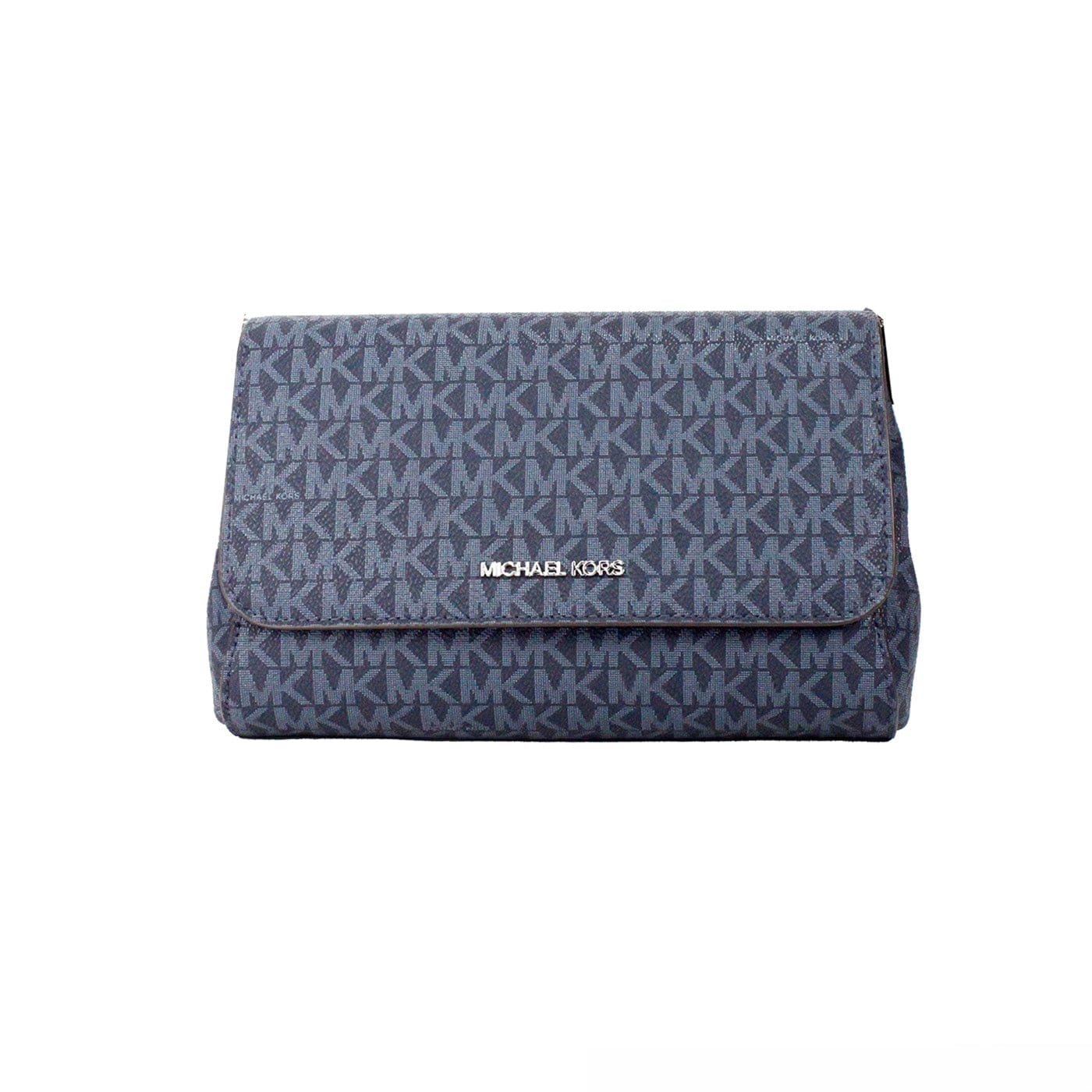 Michael Kors Michael Kors Jet Set Medium Navy Blue PVC Convertible Pouchette Crossbody Bag