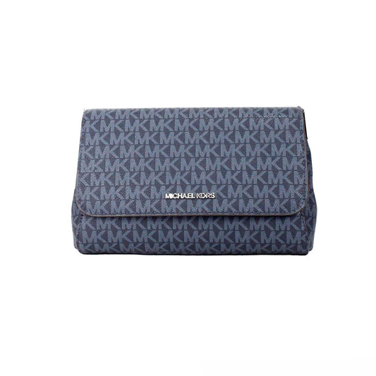 Michael Kors Michael Kors Jet Set Medium Navy Blue PVC Convertible Pouchette Crossbody Bag