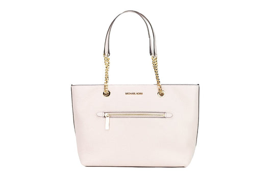 Michael Kors Michael Kors Jet Set Medium Powder Blush Leather Front Zip Chain Tote Bag Purse