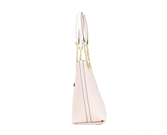 Michael Kors Michael Kors Jet Set Medium Powder Blush Leather Front Zip Chain Tote Bag Purse