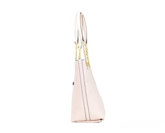 Michael Kors Michael Kors Jet Set Medium Powder Blush Leather Front Zip Chain Tote Bag Purse