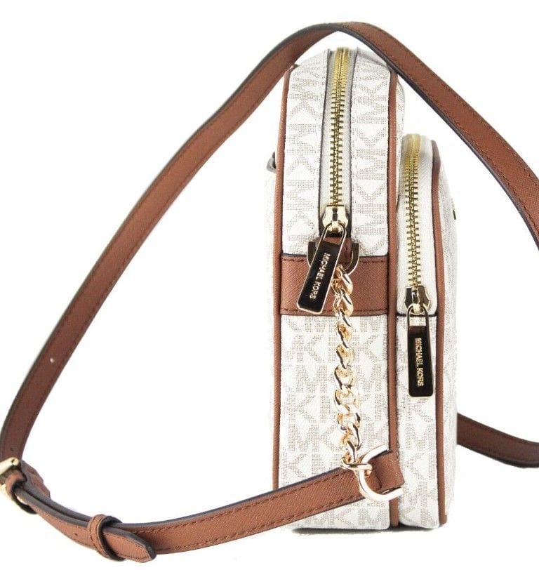 Michael Kors Michael Kors Jet Set Medium Vanilla PVC North South Chain Crossbody Handbag