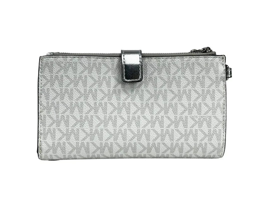 Michael Kors Michael Kors Jet Set Travel Double Zip Wristlet Wallet White