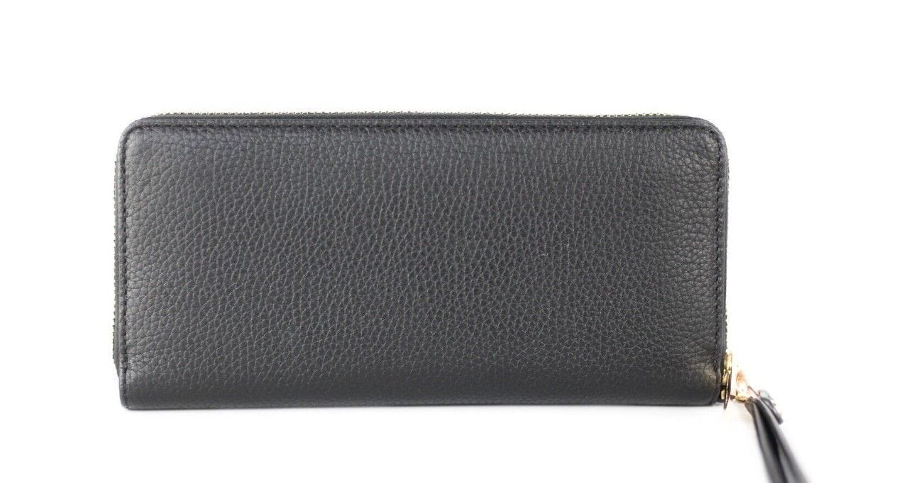 Michael Kors Michael Kors Jet Set Travel Large Black Pebble Leather Continental Wrist Wallet