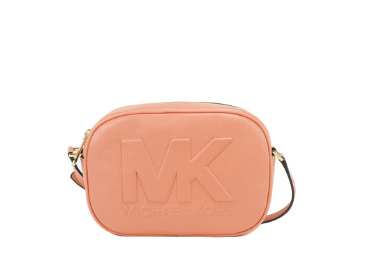 Michael Kors Michael Kors Jet Set Travel Medium Sherbert Leather Oval Camera Crossbody Bag