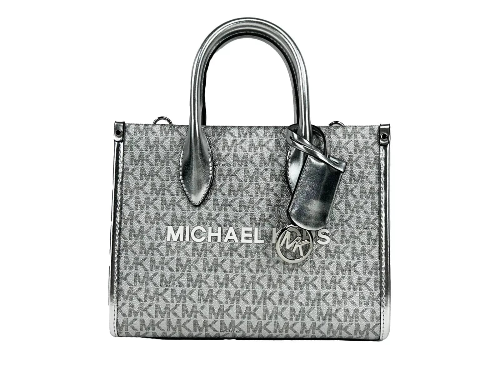 Michael Kors Michael Kors Mirella Signature Small Top Zip Tote Bag Silver