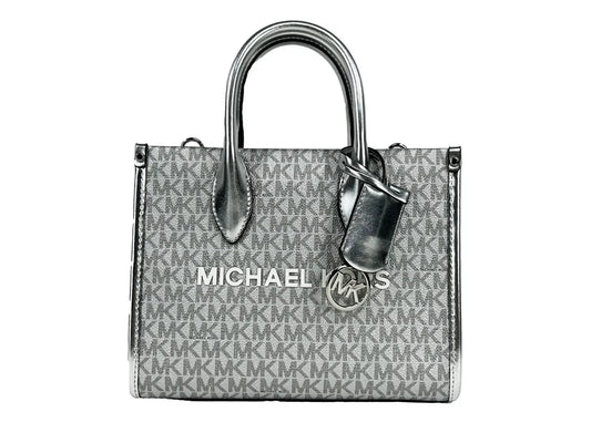 Michael Kors Michael Kors Mirella Signature Small Top Zip Tote Bag Silver