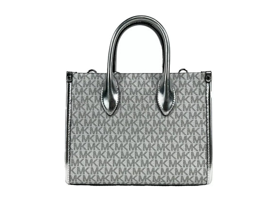 Michael Kors Michael Kors Mirella Signature Small Top Zip Tote Bag Silver