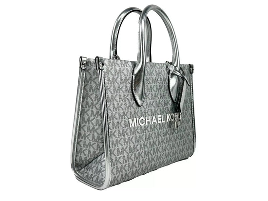 Michael Kors Michael Kors Mirella Signature Small Top Zip Tote Bag Silver