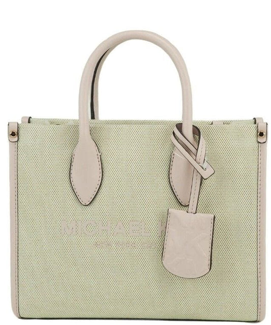 Michael Kors Michael Kors Mirella Small Powder Blush Canvas Shopper Crossbody Handbag Purse
