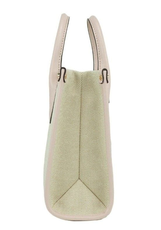 Michael Kors Michael Kors Mirella Small Powder Blush Canvas Shopper Crossbody Handbag Purse