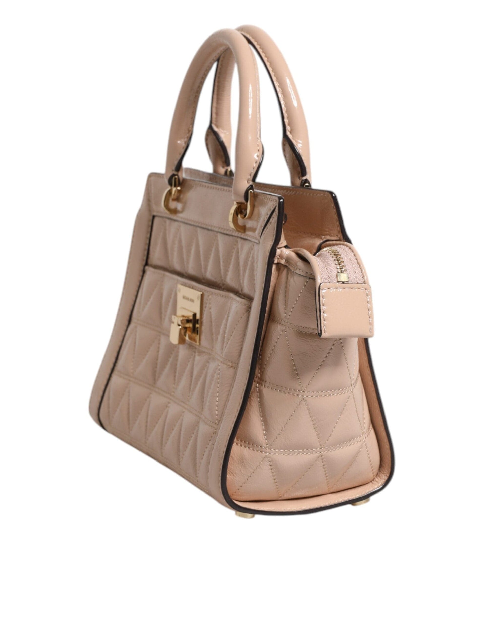 Michael Kors Michael Kors Peach Quilted Leather Logo Crossbody VIVIANNE Messenger Bag