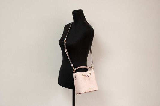 Michael Kors Michael Kors Suri Small Dark Powder Blush Signature PVC Bucket Crossbody Handbag