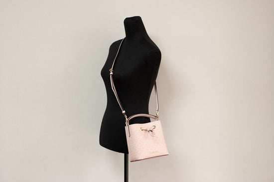Michael Kors Michael Kors Suri Small Dark Powder Blush Signature PVC Bucket Crossbody Handbag