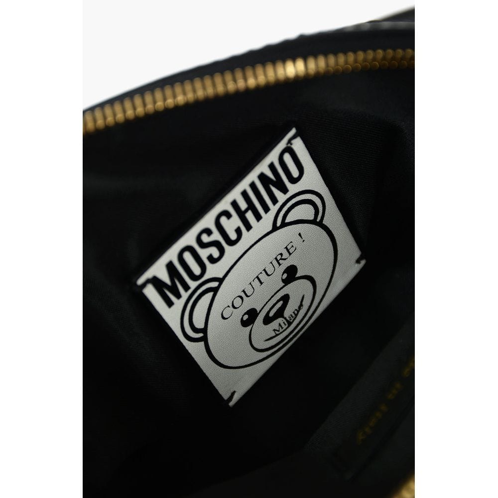 Moschino Couture Moschino Couture Chic Teddy Bear Print Clutch with Calfskin Strap