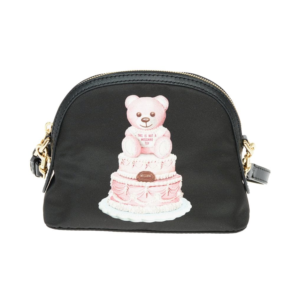 Moschino Couture Moschino Couture Chic Teddy Bear Print Clutch with Calfskin Strap
