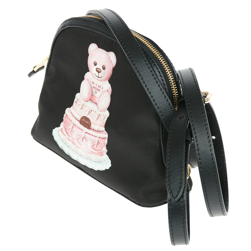 Moschino Couture Moschino Couture Chic Teddy Bear Print Clutch with Calfskin Strap