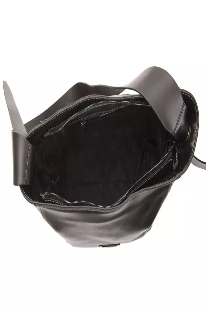 Pompei Donatella Pompei Donatella Black Leather Women Shoulder Bag