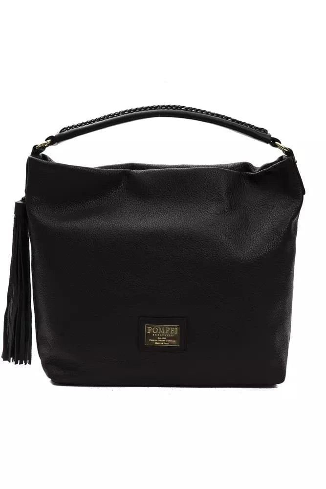 Pompei Donatella Pompei Donatella Black Leather Women Shoulder Bag