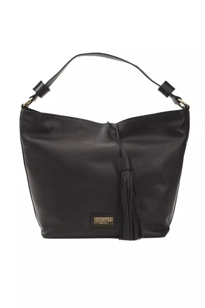 Pompei Donatella Pompei Donatella Black Leather Women Shoulder Bag