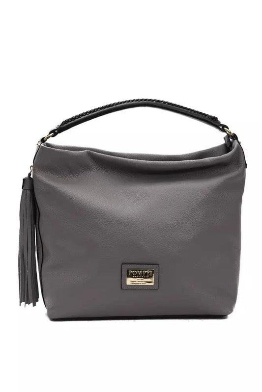 Pompei Donatella Pompei Donatella Gray Leather Women Shoulder Bag