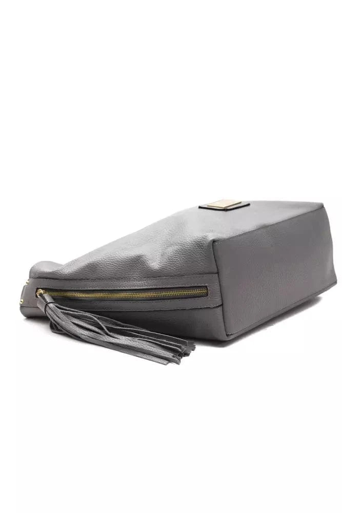 Pompei Donatella Pompei Donatella Gray Leather Women Shoulder Bag