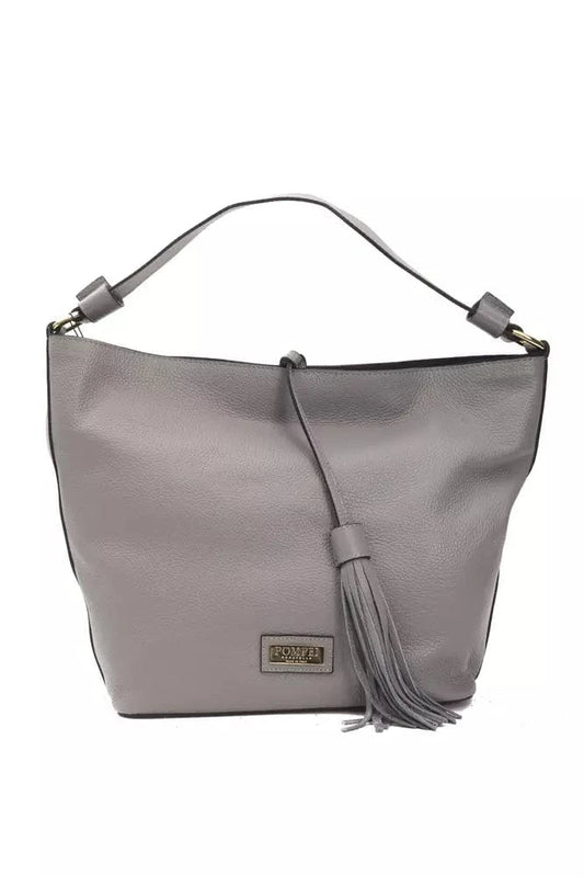 Pompei Donatella Pompei Donatella Gray Leather Women Shoulder Bag