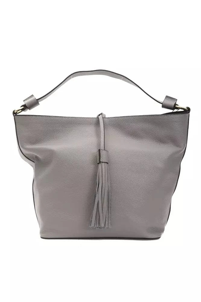 Pompei Donatella Pompei Donatella Gray Leather Women Shoulder Bag