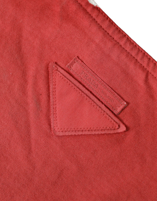 Prada Prada Chic Red and White Fabric Tote Bag