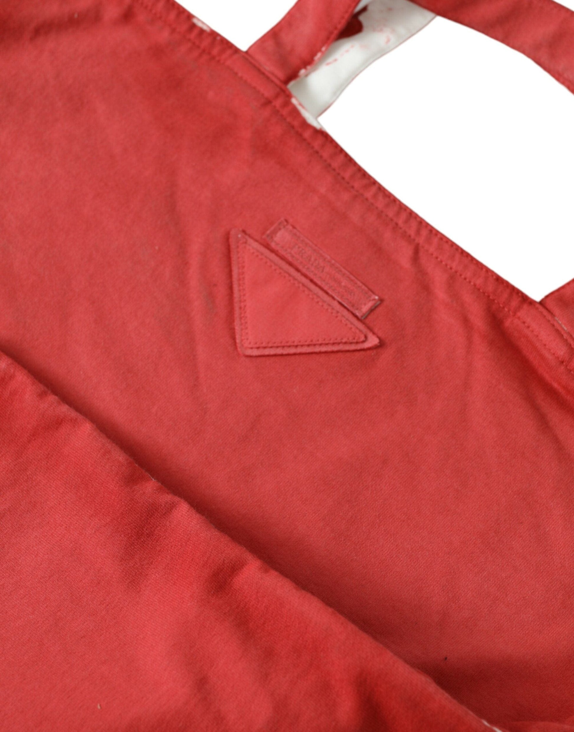 Prada Prada Chic Red and White Fabric Tote Bag