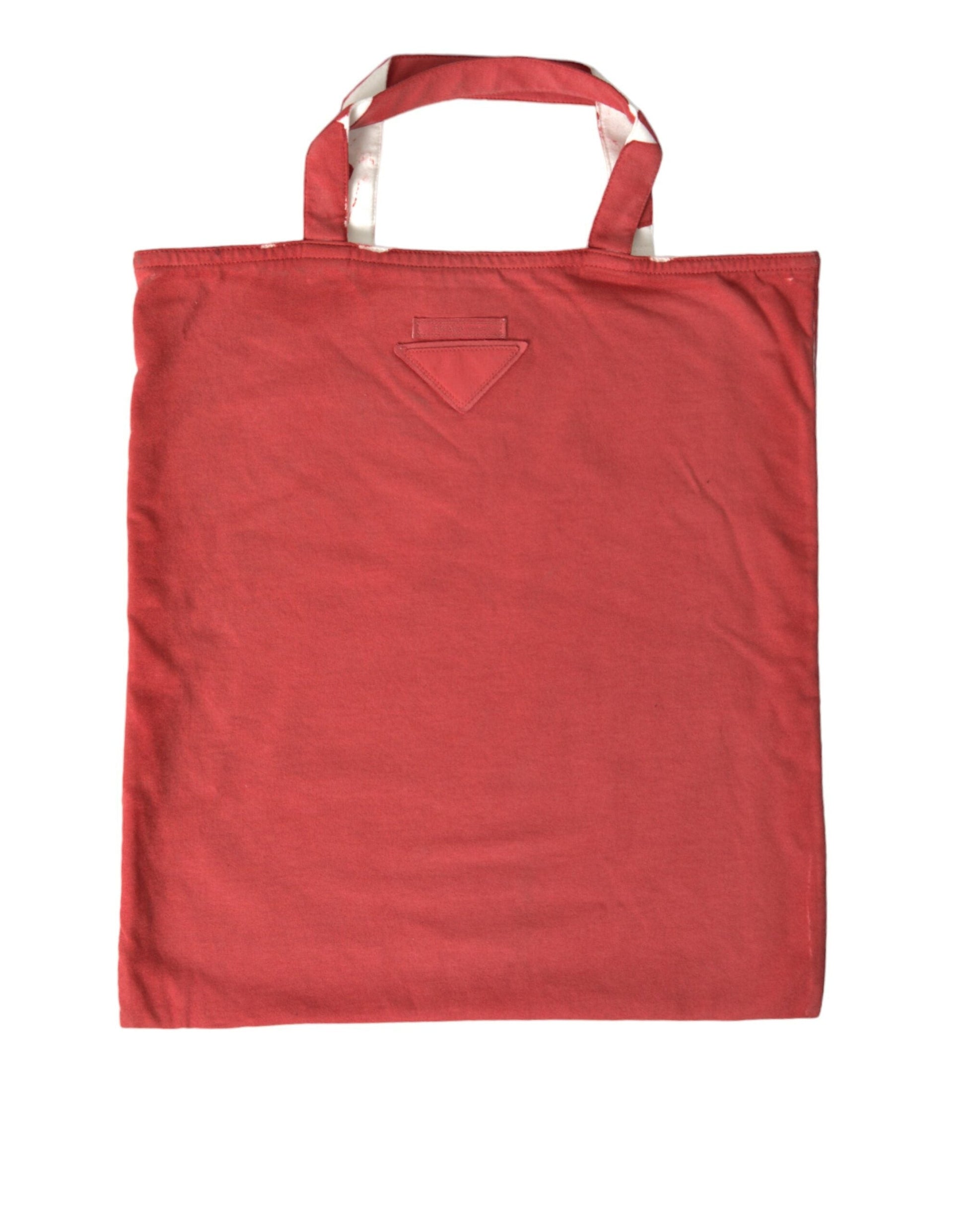 Prada Prada Chic Red and White Fabric Tote Bag