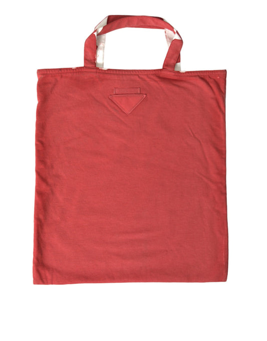 Prada Prada Chic Red and White Fabric Tote Bag