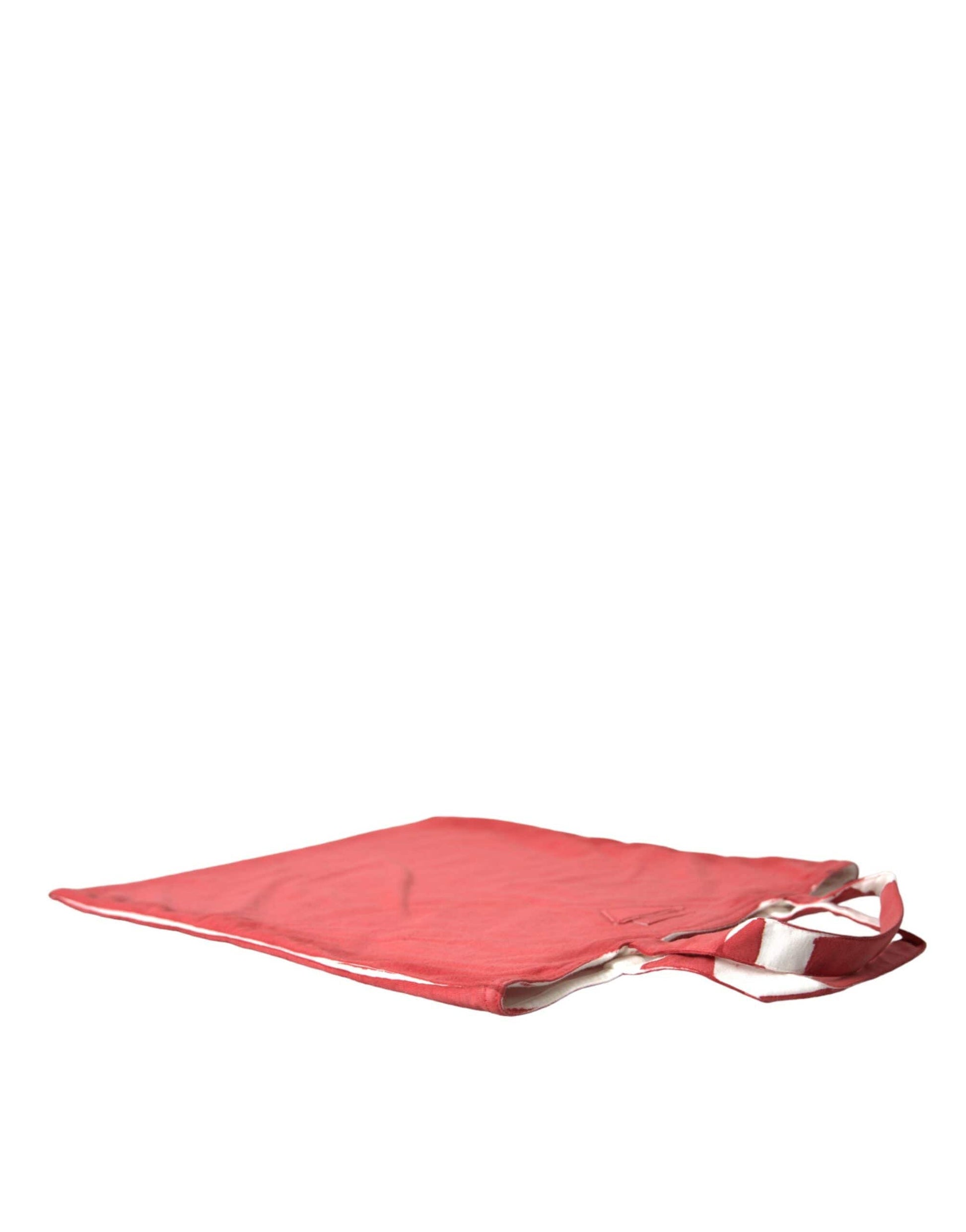 Prada Prada Chic Red and White Fabric Tote Bag