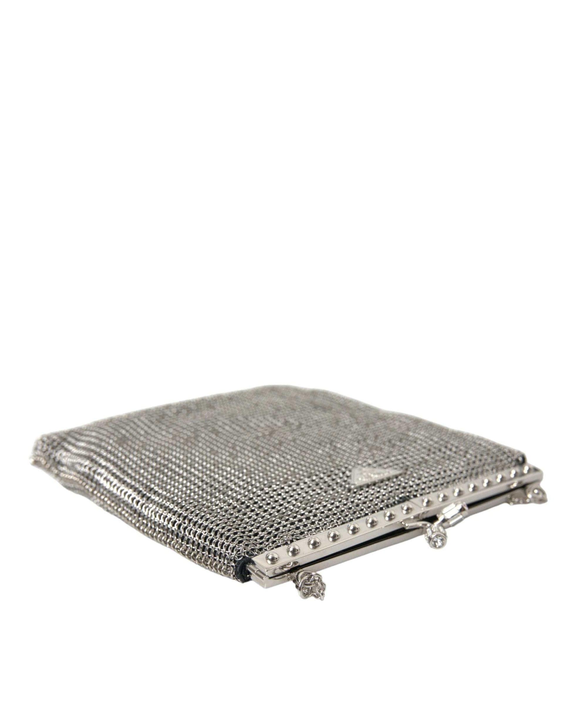 Prada Prada Elegant Silver Mesh Shoulder Evening Bag