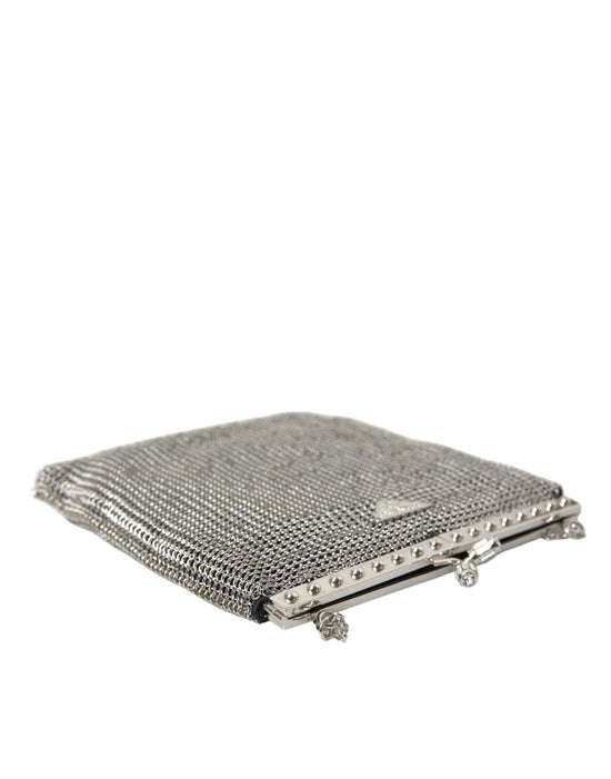 Prada Prada Elegant Silver Mesh Shoulder Evening Bag