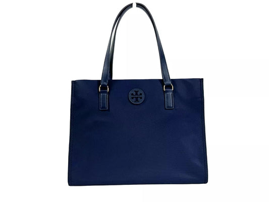 Tory Burch Tory Burch Navy Ella Small Nylon Tote Bag Purse 160633