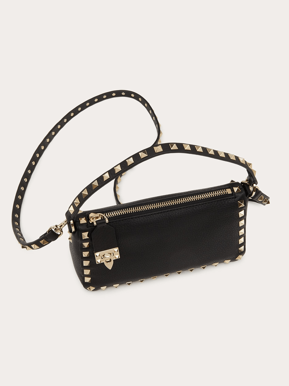 Valentino Garavani Valentino Garavani Black Garnet Calfskin Small Rockstud Shoulder Bag