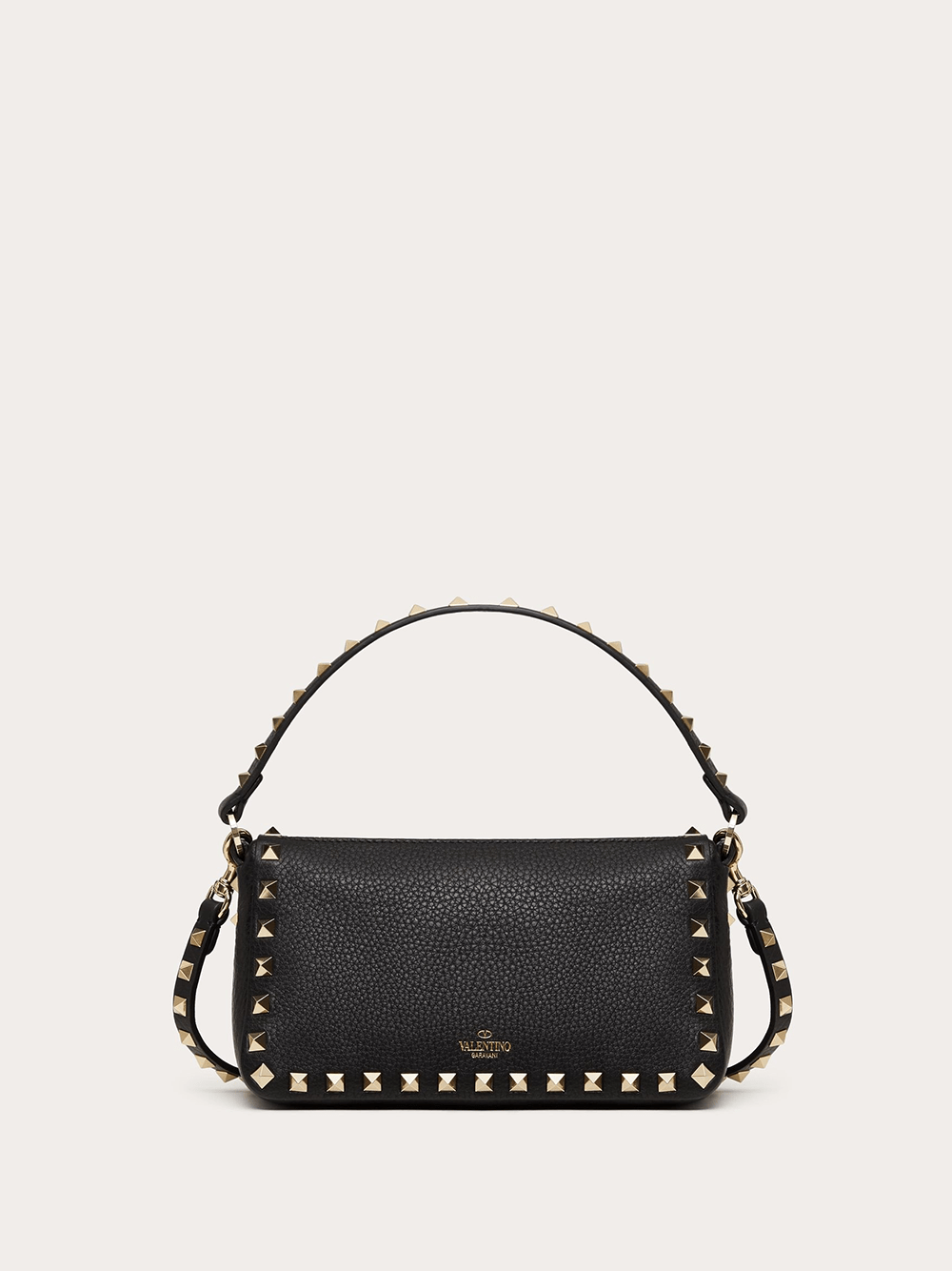 Valentino Garavani Valentino Garavani Black Garnet Calfskin Small Rockstud Shoulder Bag