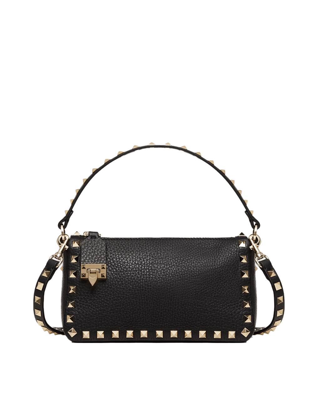 Valentino Garavani Valentino Garavani Black Garnet Calfskin Small Rockstud Shoulder Bag