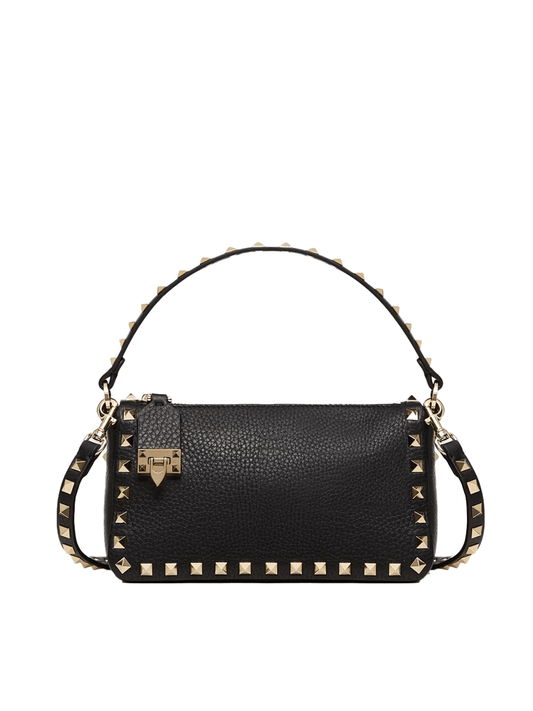 Valentino Garavani Valentino Garavani Black Garnet Calfskin Small Rockstud Shoulder Bag