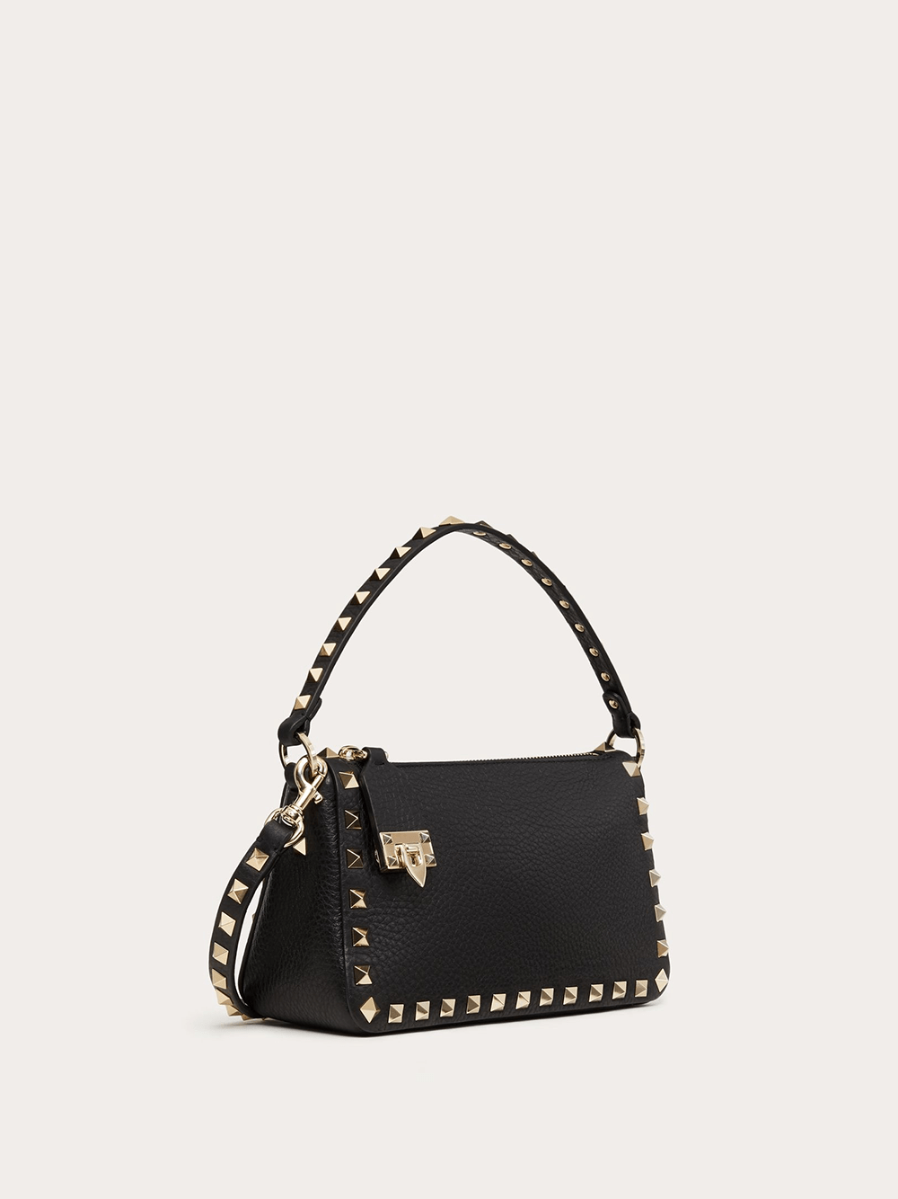 Valentino Garavani Valentino Garavani Black Garnet Calfskin Small Rockstud Shoulder Bag