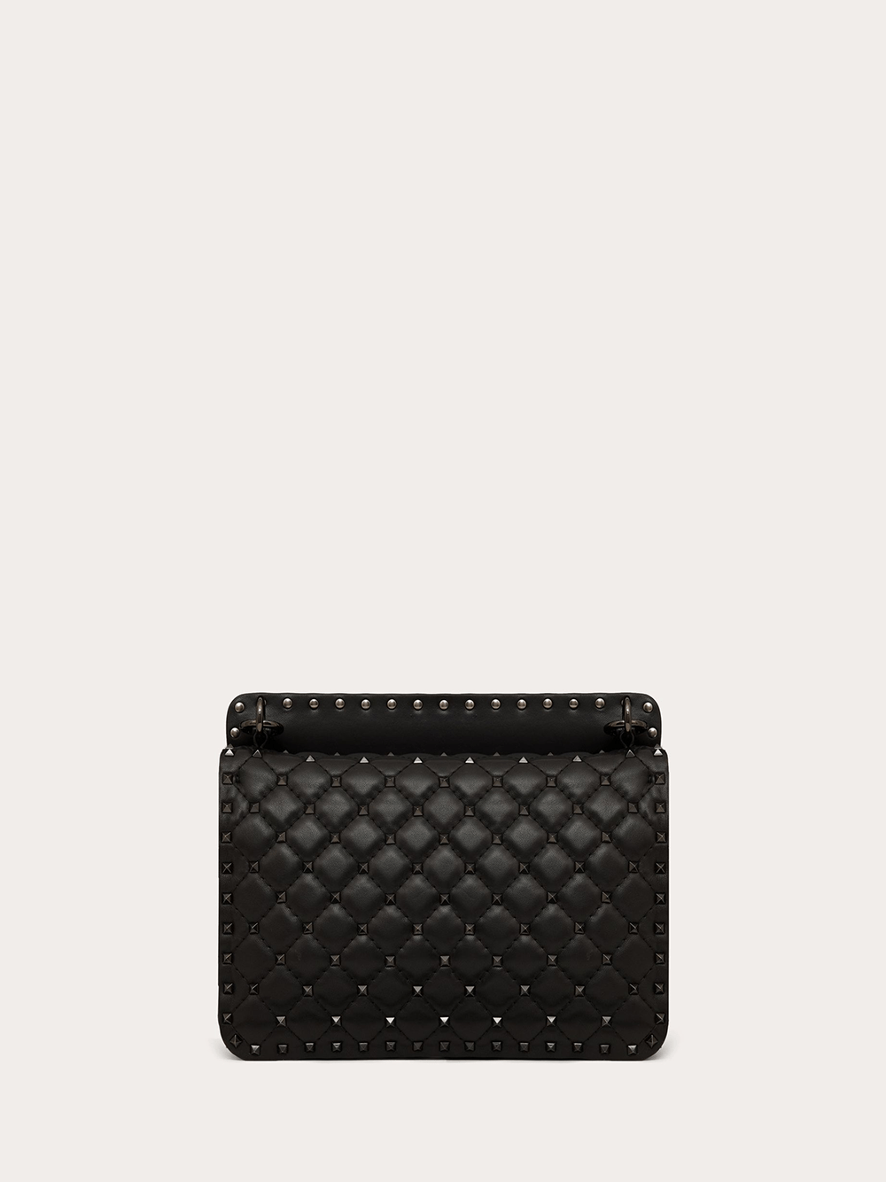 Valentino Garavani Valentino Garavani Black Nappa Leather Medium Rockstudt Spike Bag