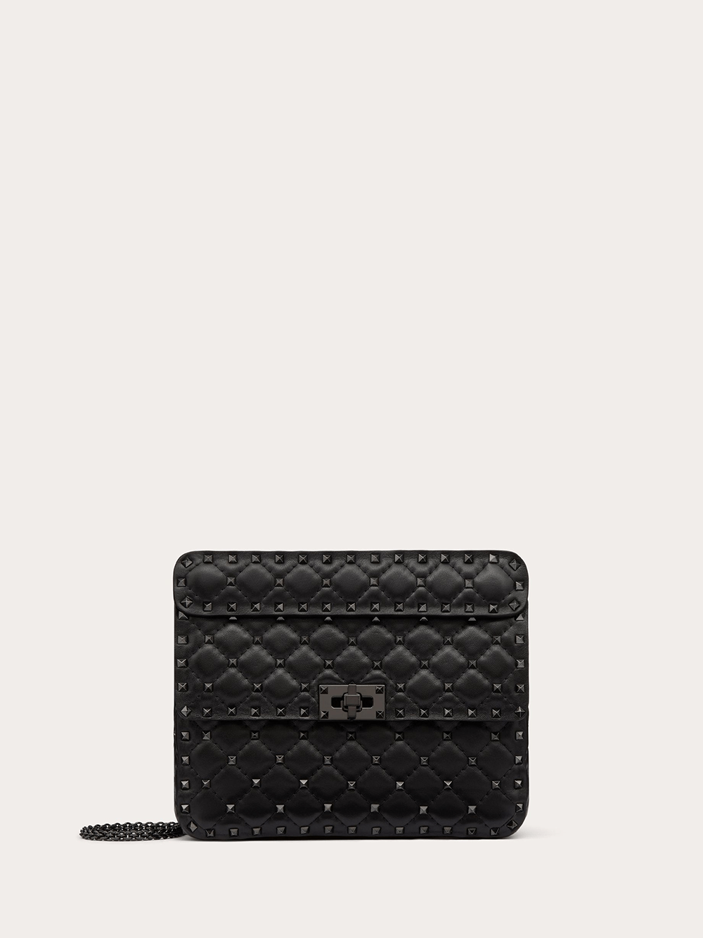 Valentino Garavani Valentino Garavani Black Nappa Leather Medium Rockstudt Spike Bag