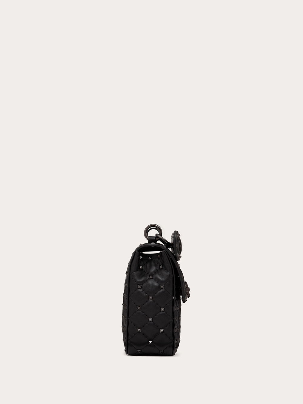 Valentino Garavani Valentino Garavani Black Nappa Leather Medium Rockstudt Spike Bag